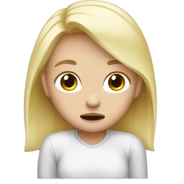 white blond girl crying  emoji