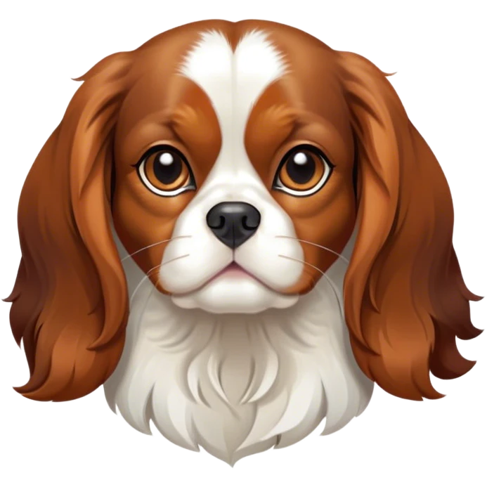 Cinematic Noble Tri-Colour Cavalier King Charles Spaniel Portrait Emoji, Poised and regal, with a graceful, medium build and a well-groomed tri-colour coat featuring rich black, white, and tan markings, soulful brown eyes, Simplified yet sharp and sophisticated features, highly detailed, glowing with a soft, dignified glow, high shine, intelligent and affectionate, stylized with an air of elegance, focused and attentive, soft glowing outline, capturing the essence of a watchful and refined companion, so majestic it feels as though it could step out of the screen with effortless authority! emoji