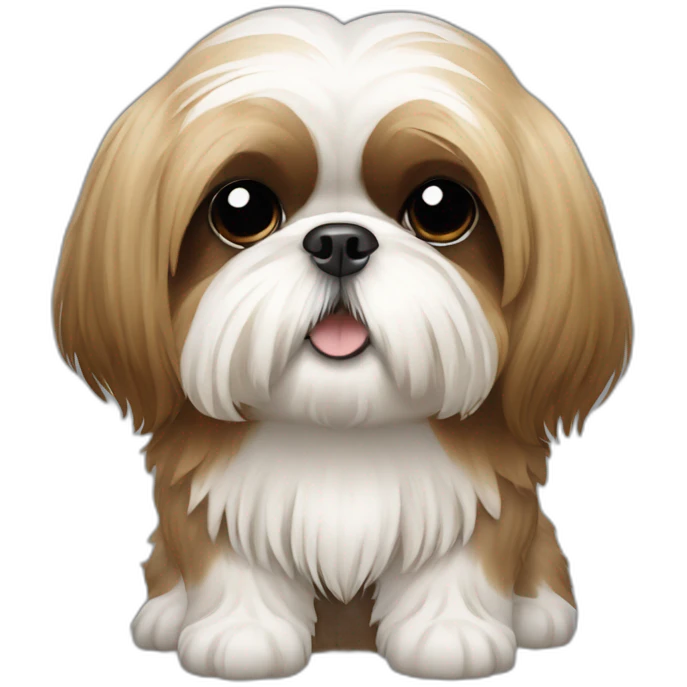 Dog Shih Tzu with long hairs full-body emoji