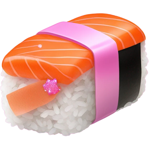 Pink sushi with glitter emoji