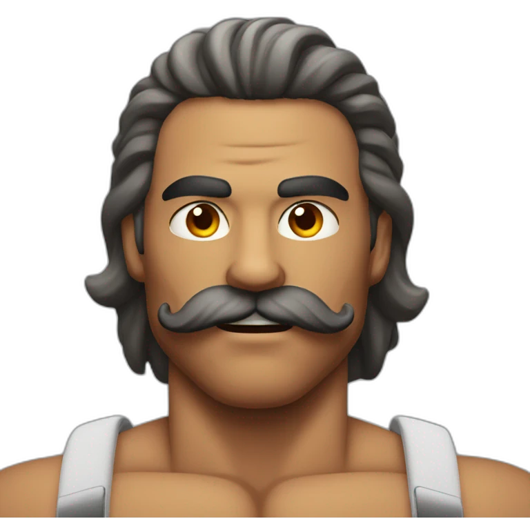 Muscles mustache expressive Cuban man emoji