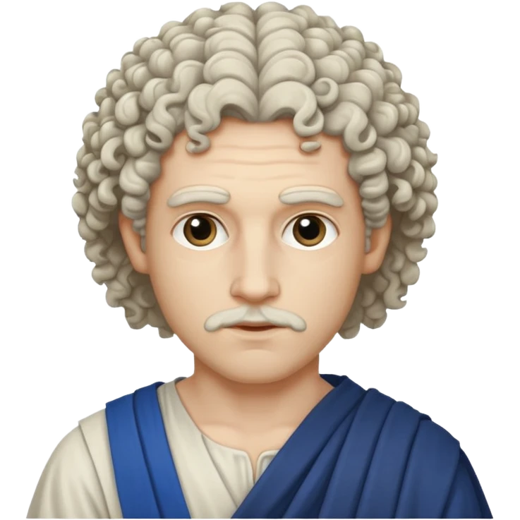 Emoji philosophe grec antique avec tout ce qui sont suivis donc les cheveux bouclés et tout ça quoi les cheveux blancs emoji