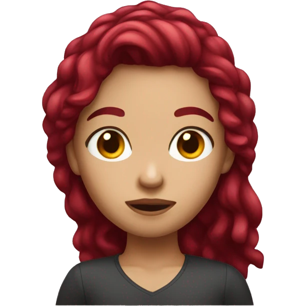 cherry dark red hair girl light skin shaking her head emoji