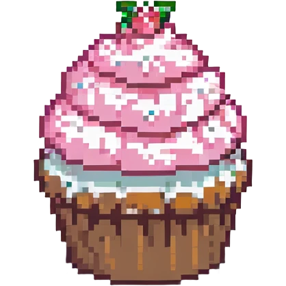 cupcake with pink icing emoji