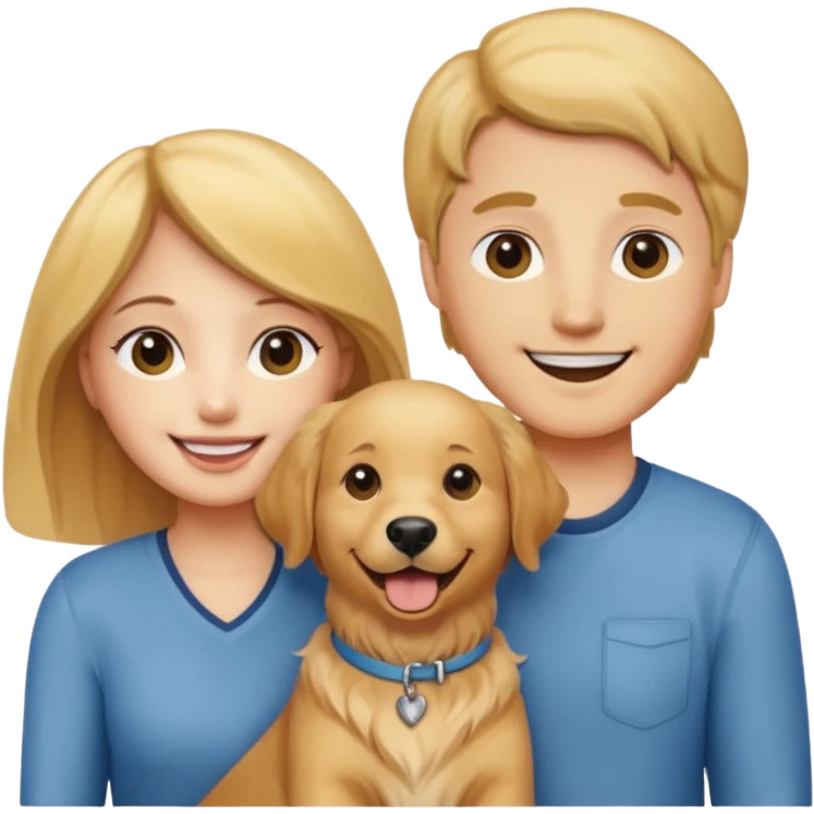 couple and their pet dog emoji