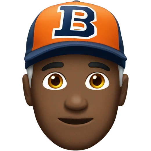 White man with broncos hat emoji