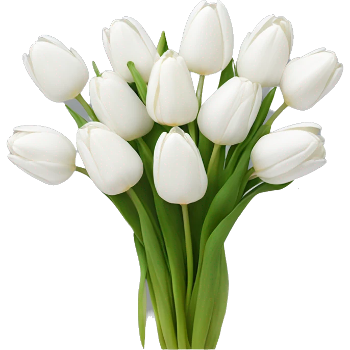 Bouquet of white tulips ￼ emoji