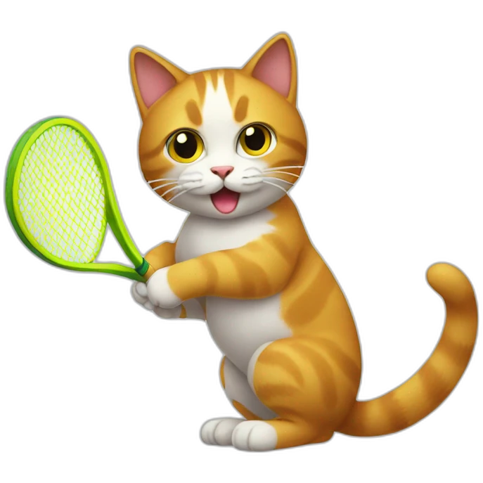 Cat on the back playing with tennis ball emoji