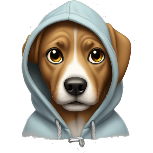 Dog wearing a hoodie  emoji