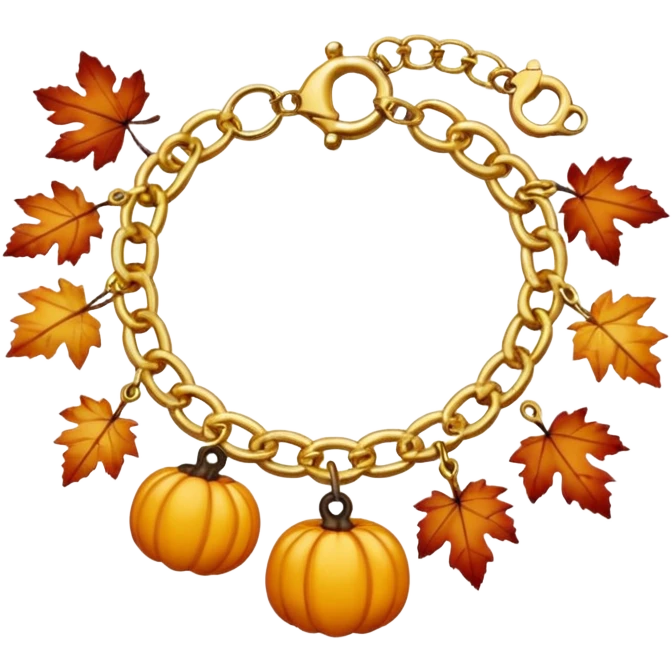 Fall charm bracelet emoji