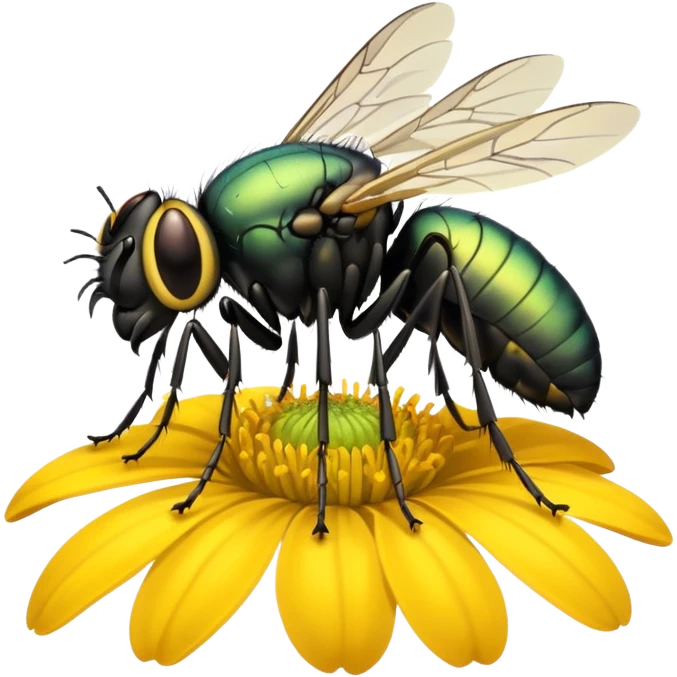 
fly on flower emoji