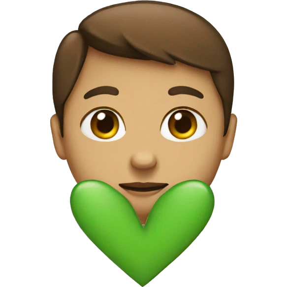 Half green half brown heart  emoji