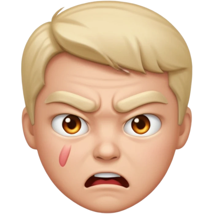 A 😡 but clam dowe but keep the face expression and make it blushing emoji