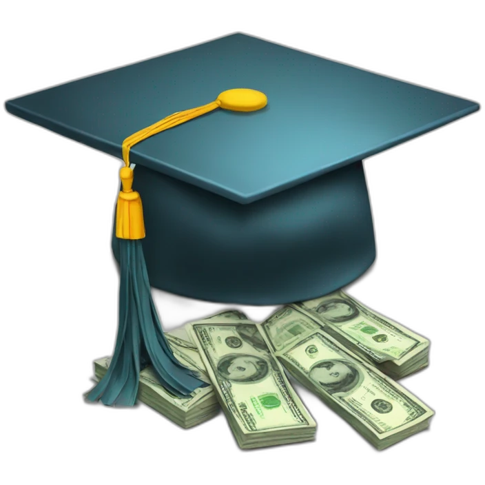 GRADUATION CAP WITH MONEY emoji