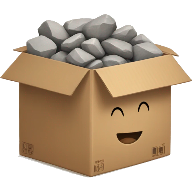 cardboard box full of rocks emoji