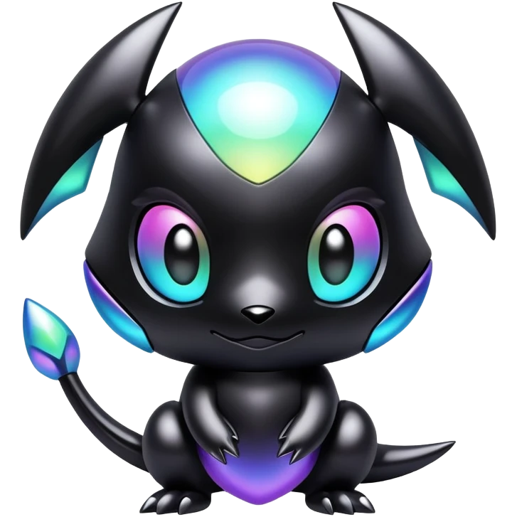 Futuristic Iridescent black dark fakemon emoji