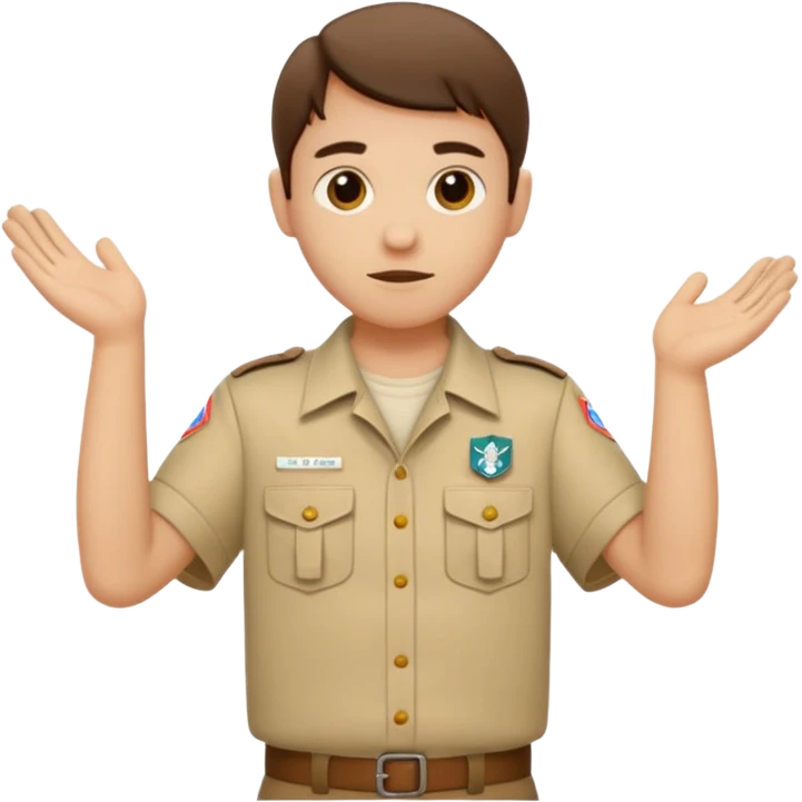 3 doigts levés d’une main scouts beige  emoji