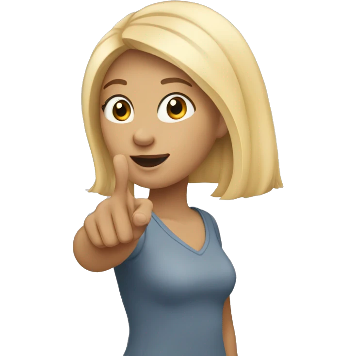 blonde girl with hand out flat emoji