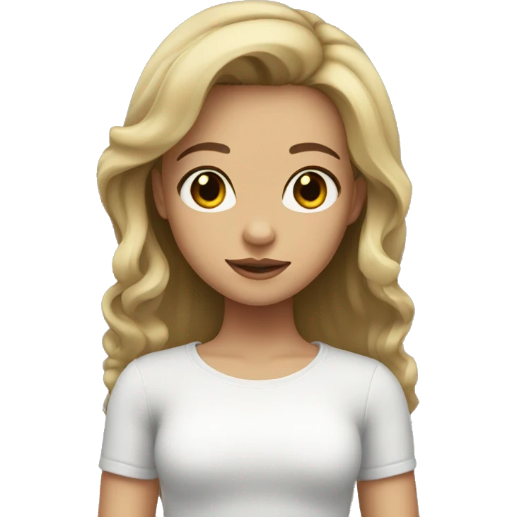 girl with dark blonde hair and brown eyes and light skin emoji