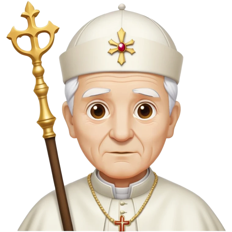 Elderly pope with ceremonial staff emoji