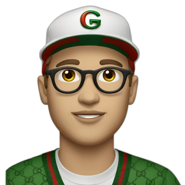 Whit men Whit gucci cap emoji