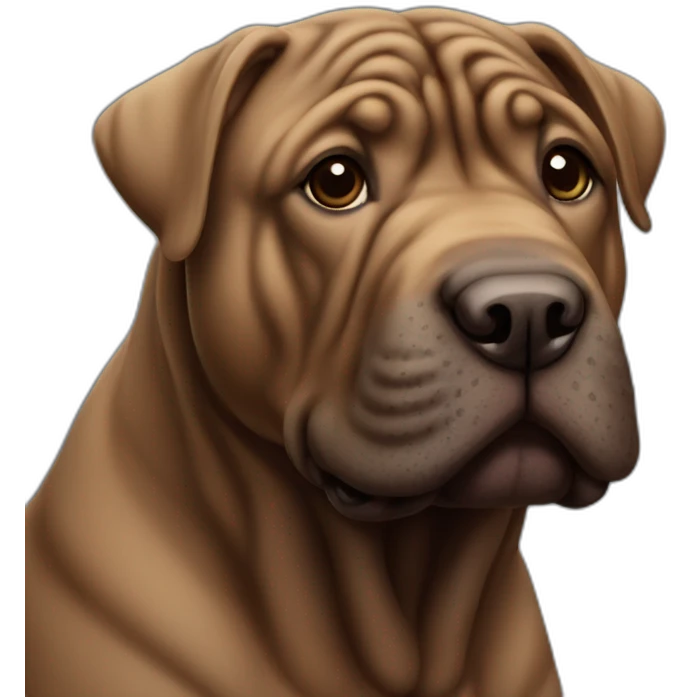 Chocolate shar-pei emoji