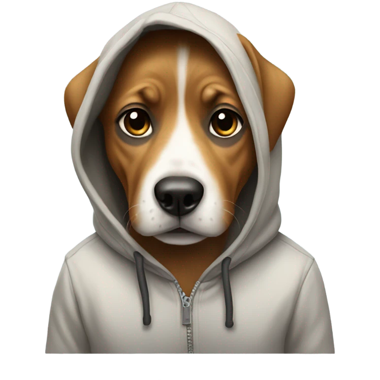 Dog wearing a hoodie emoji