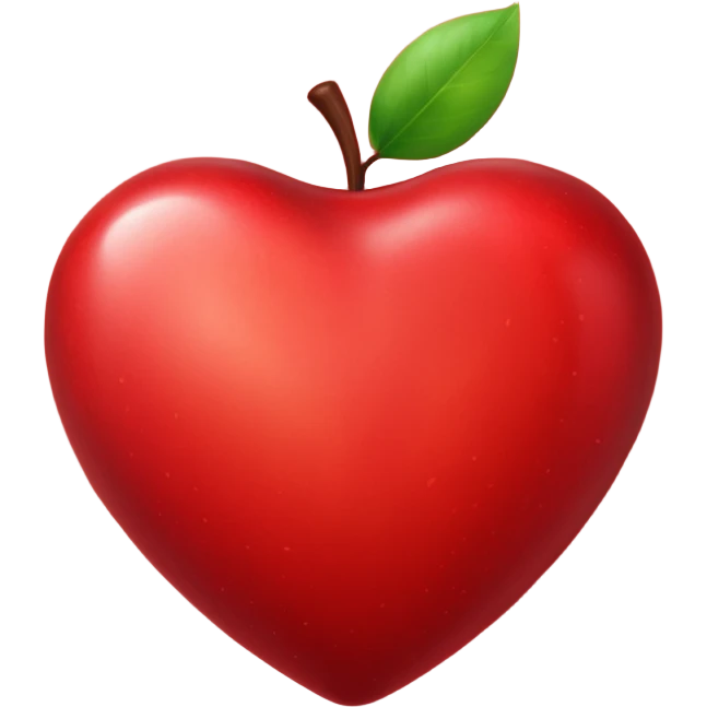 Heart with a apple emoji