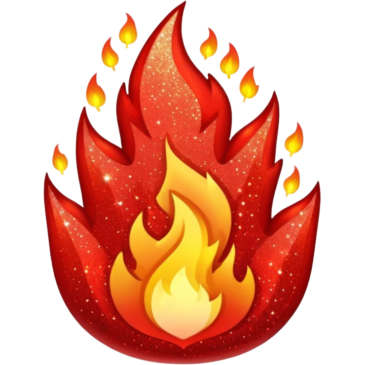 red glittter fire emoji