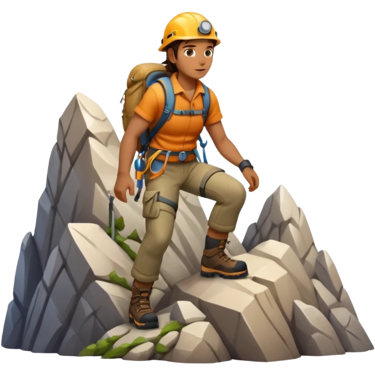 a lone mountain climber at a peak, symbolizing autonomy emoji