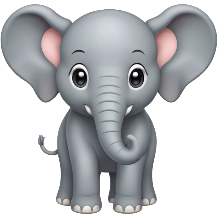 cute grey elephant with large ears and trunk emoji