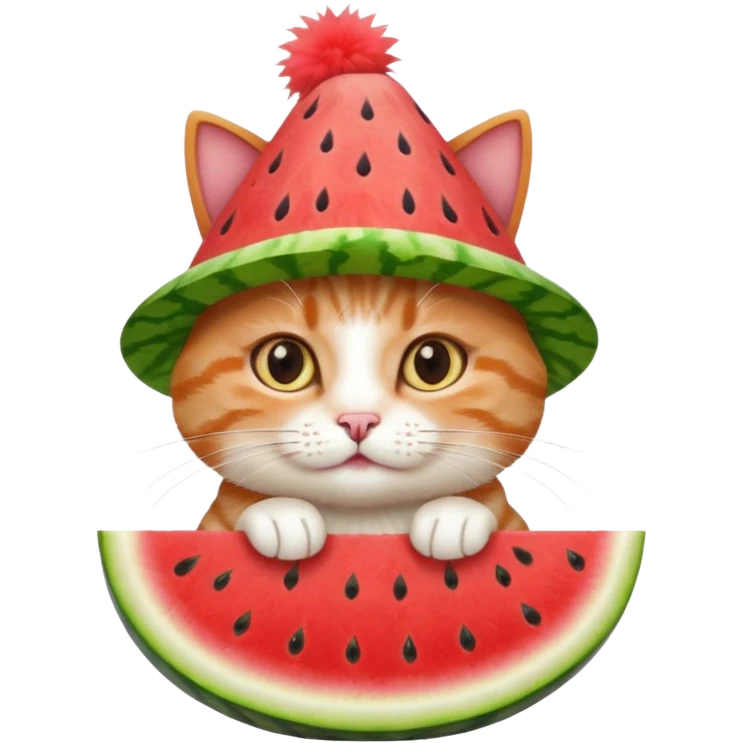 Karpuzlu kedi emoji