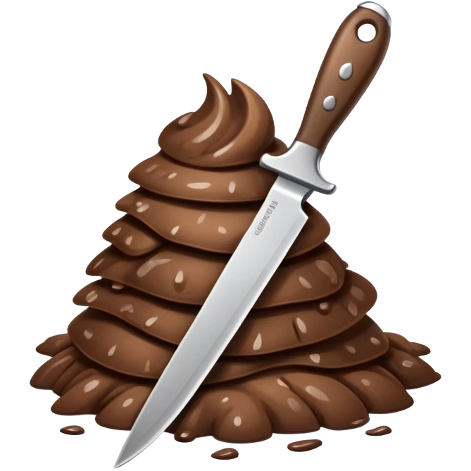 Poop with a knife emoji
