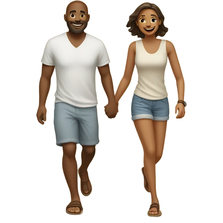 Man and woman on the beach emoji