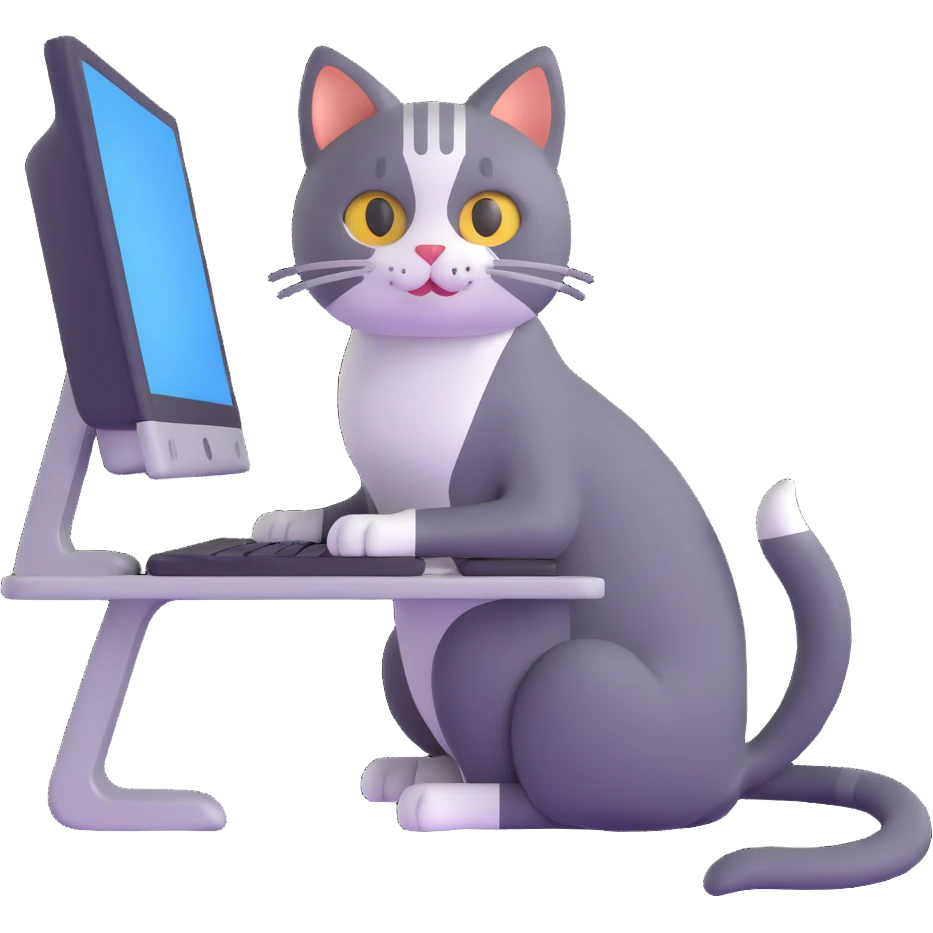 cat at a PC emoji