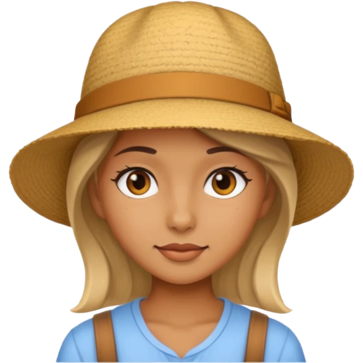 a girl wear hat emoji