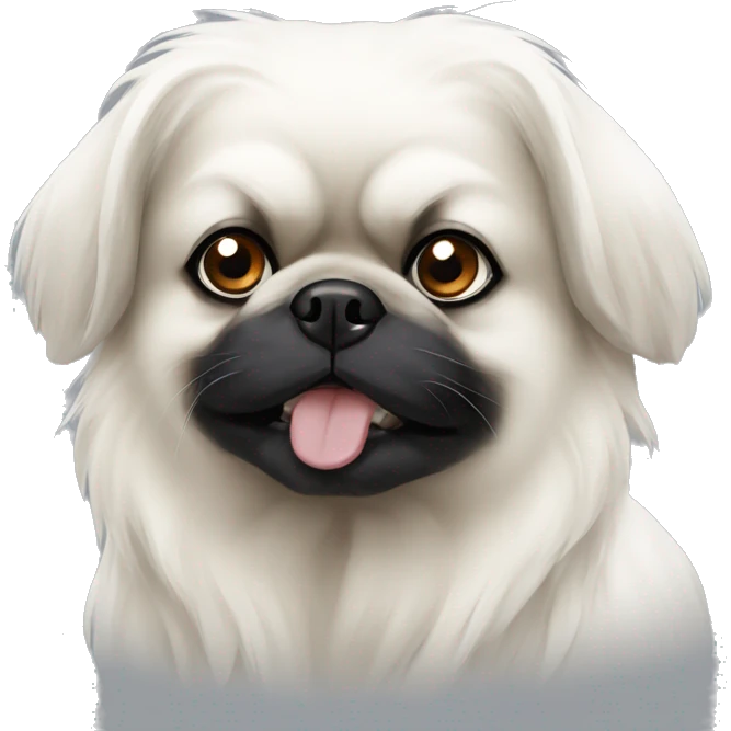 white pekingese with black spots emoji