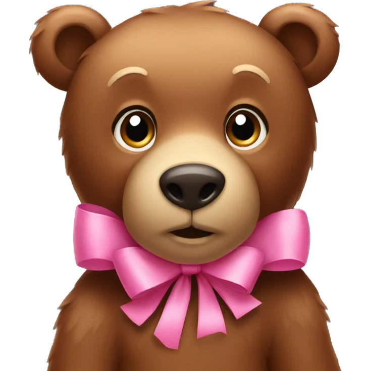 Brown bear with pink bows  emoji