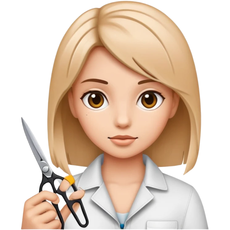 A girl holding scissors  emoji