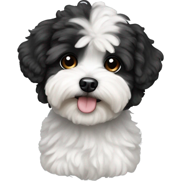 Black and white Maltipoo  emoji