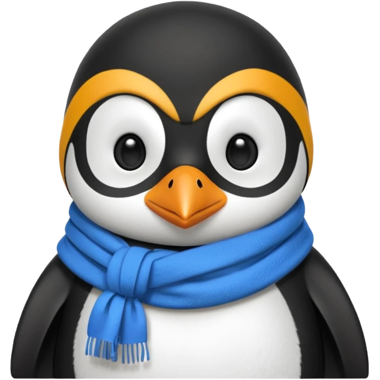 penguin with blue scarf and balaclava  emoji