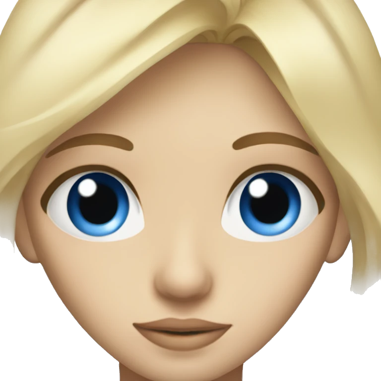 Blue eye blonde hair girl with brown eye man emoji