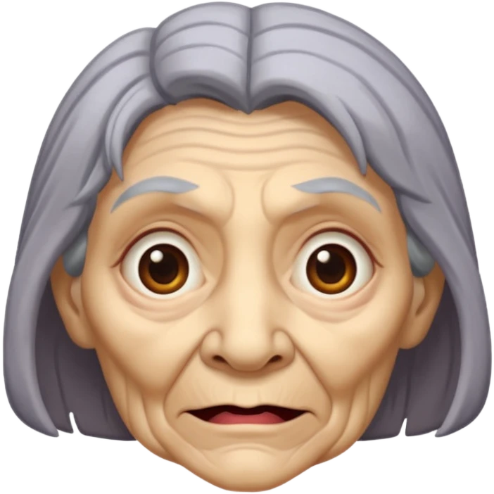 a combination between a grandmother and a monster emoji