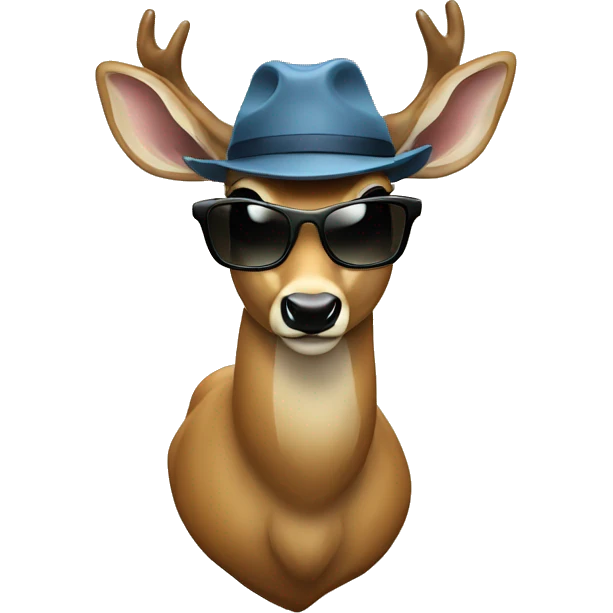 deer with sunglases hat emoji