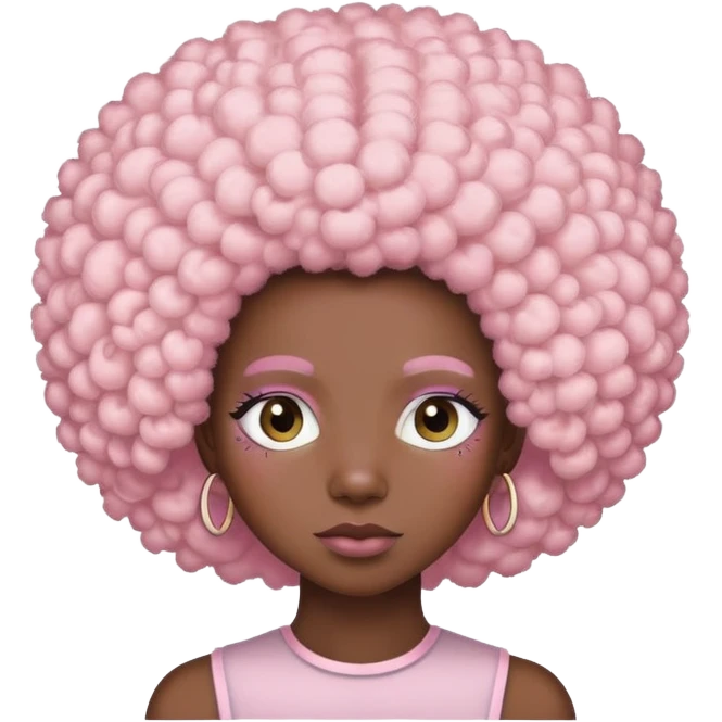Soft pink pastel Afro  emoji