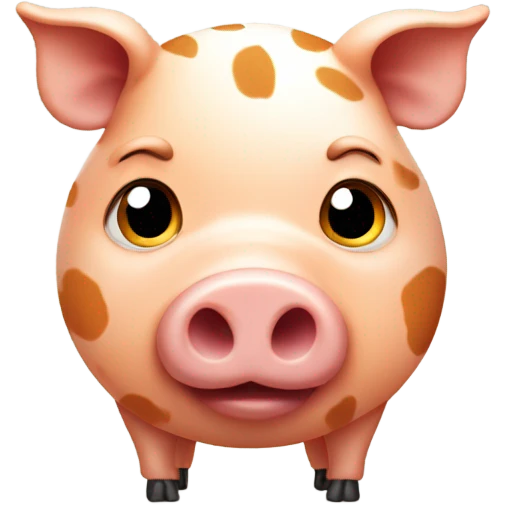 Fat orange spotted pig standing impatient emoji