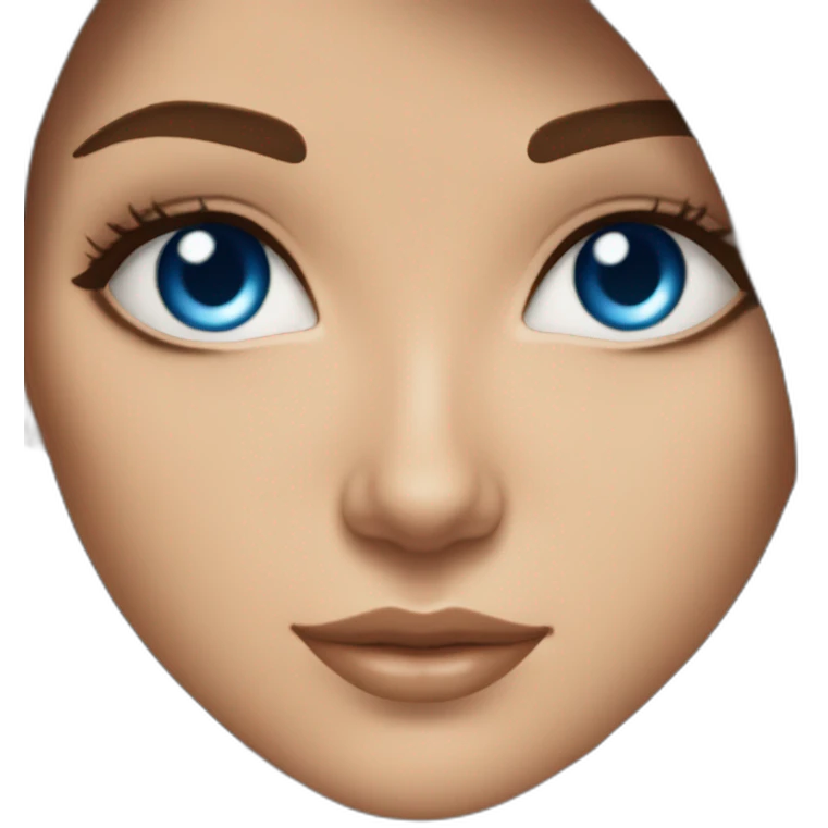 woman with long brown hair and blue eyes light skin middle eastern descent beautiful gorgeous emoji