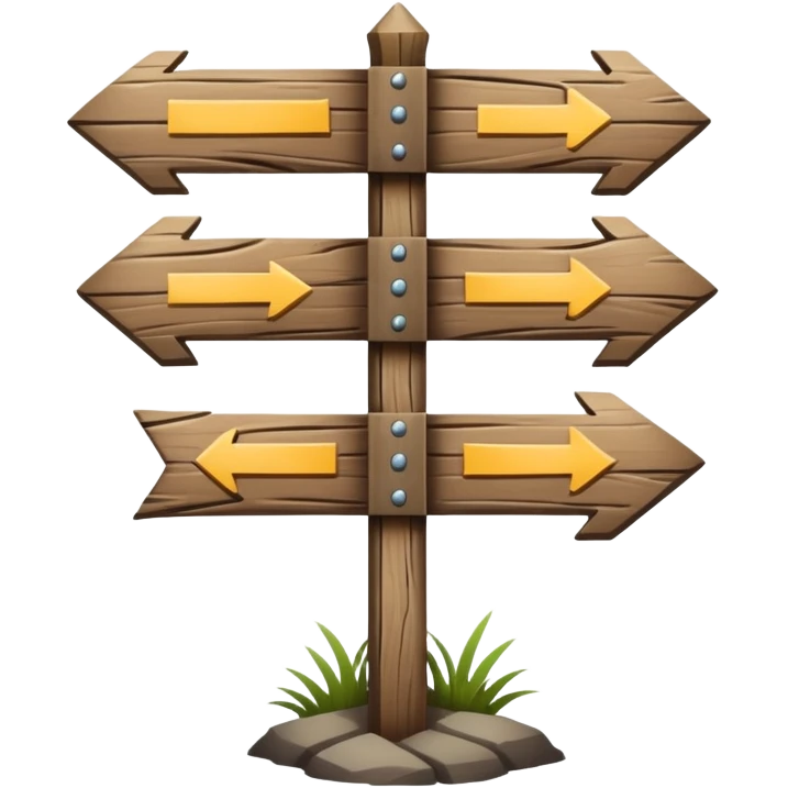 signpost with different paths emoji