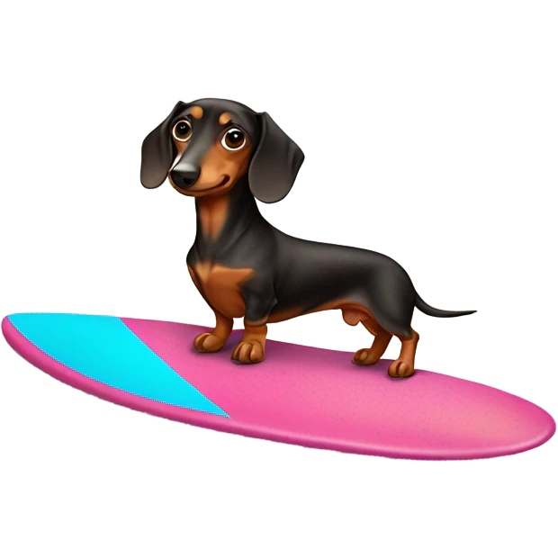 Dachshund on a surfboard  emoji