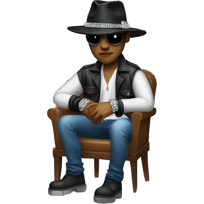 black gangsta fedora sitting with rhinestone glove emoji